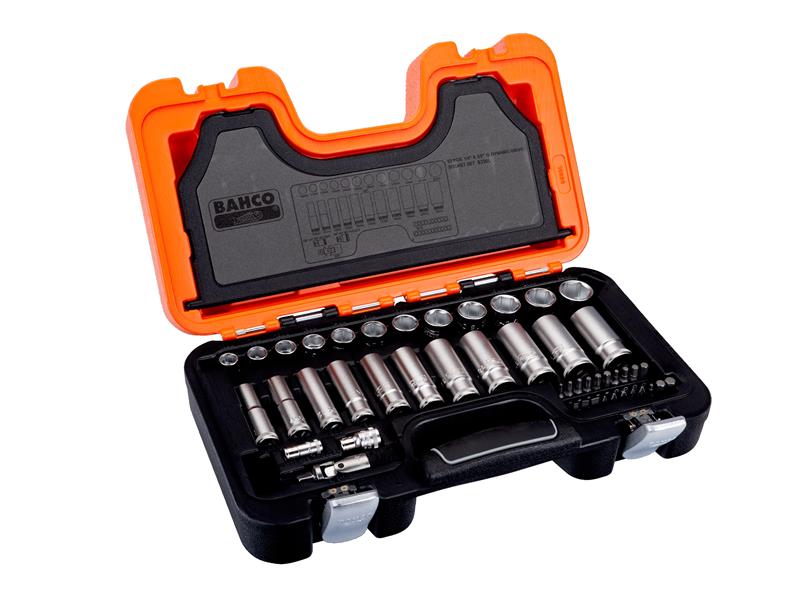 Bahco S330L Socket Set of 53 Metric 3/8in Deep Drive + 1/4in Accessories BAHS330L - McCormickTools