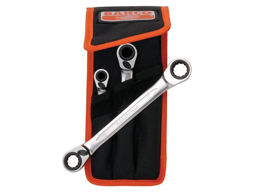 Bahco S4RM Series Reversible Ratchet Spanner Set 3 Piece BAHS4RM3T - McCormickTools