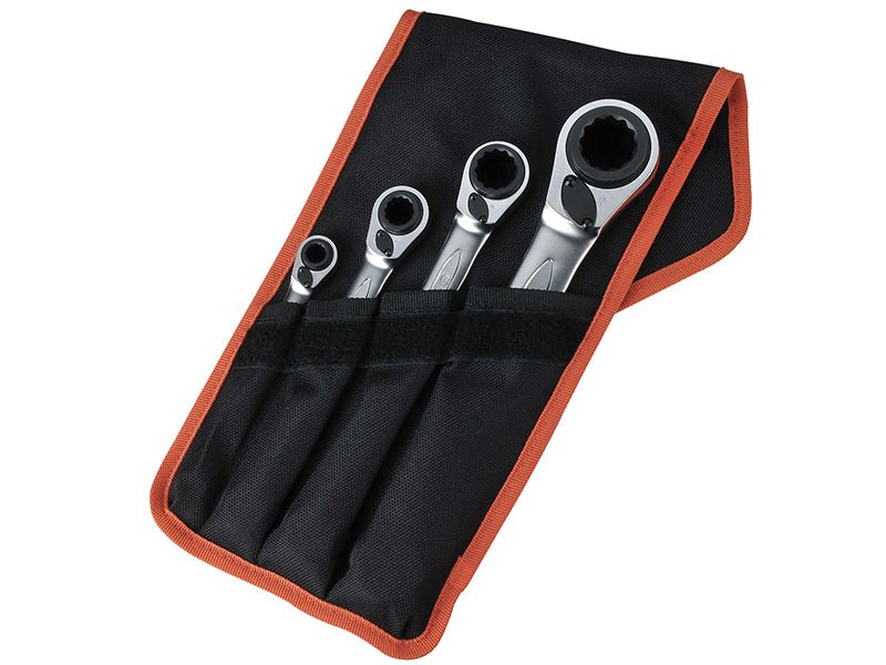 Bahco S4RM Series Reversible Ratchet Spanner Set 4 Piece BAHS4RM4T