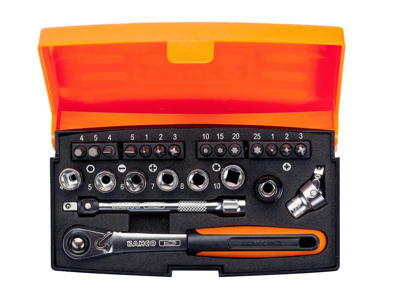 Bahco SL24 Socket Set of 24 Metric 1/4in Drive BAHSL24 - McCormickTools