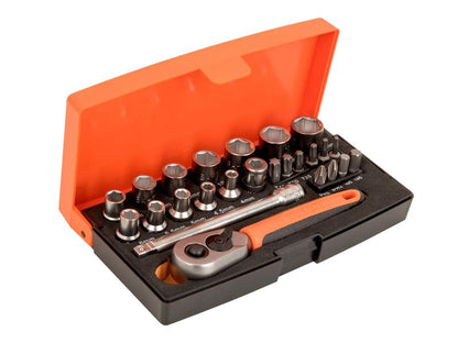 Bahco SL25 Socket Set of 25 Metric 1/4in Drive BAHSL25 - McCormickTools