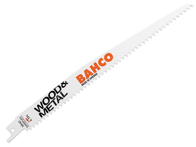 Bahco Wood & Metal Bi - Metal Reciprocating Blade 228mm 6 TPI Pack 5 BAH39402286W - McCormickTools