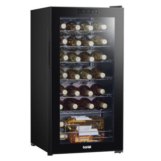 Baridi DH10 28 Bottle Wine Fridge with Digital Touchscreen Controls & LED Light Black