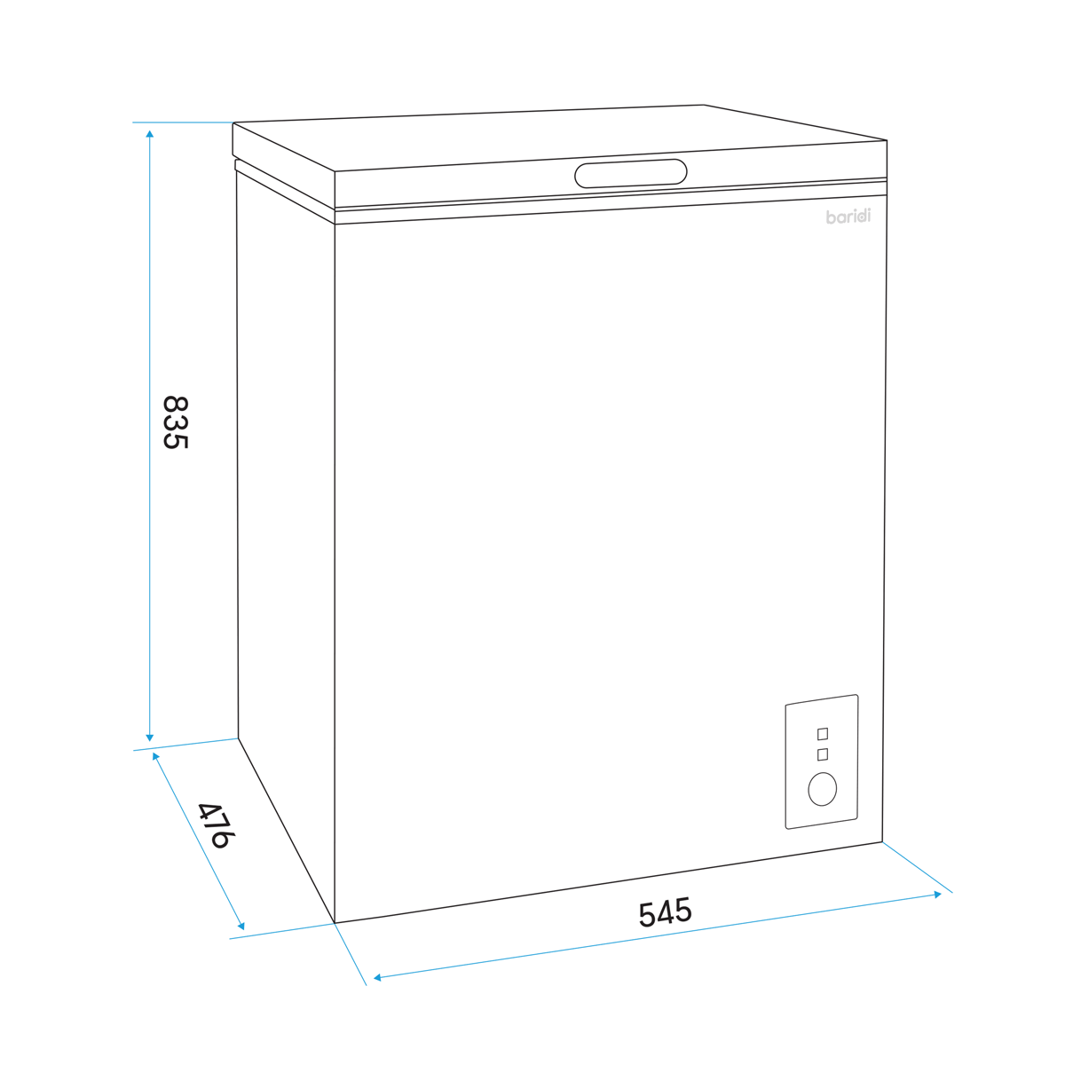 Baridi DH116 Freestanding Chest Freezer 99L Capacity - 12 to - 24°C Adjustable Thermostat with White - McCormickTools