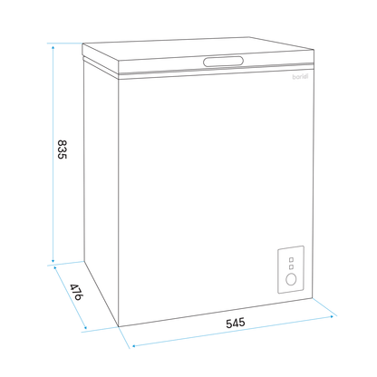 Baridi DH116 Freestanding Chest Freezer 99L Capacity - 12 to - 24°C Adjustable Thermostat with White - McCormickTools