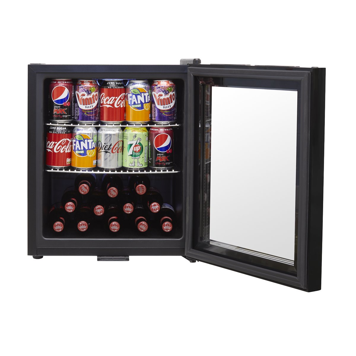 Baridi DH12 50L Tabletop Beer & Drinks Mini Fridge with Light 3 - 10°C - Black & Glass - McCormickTools