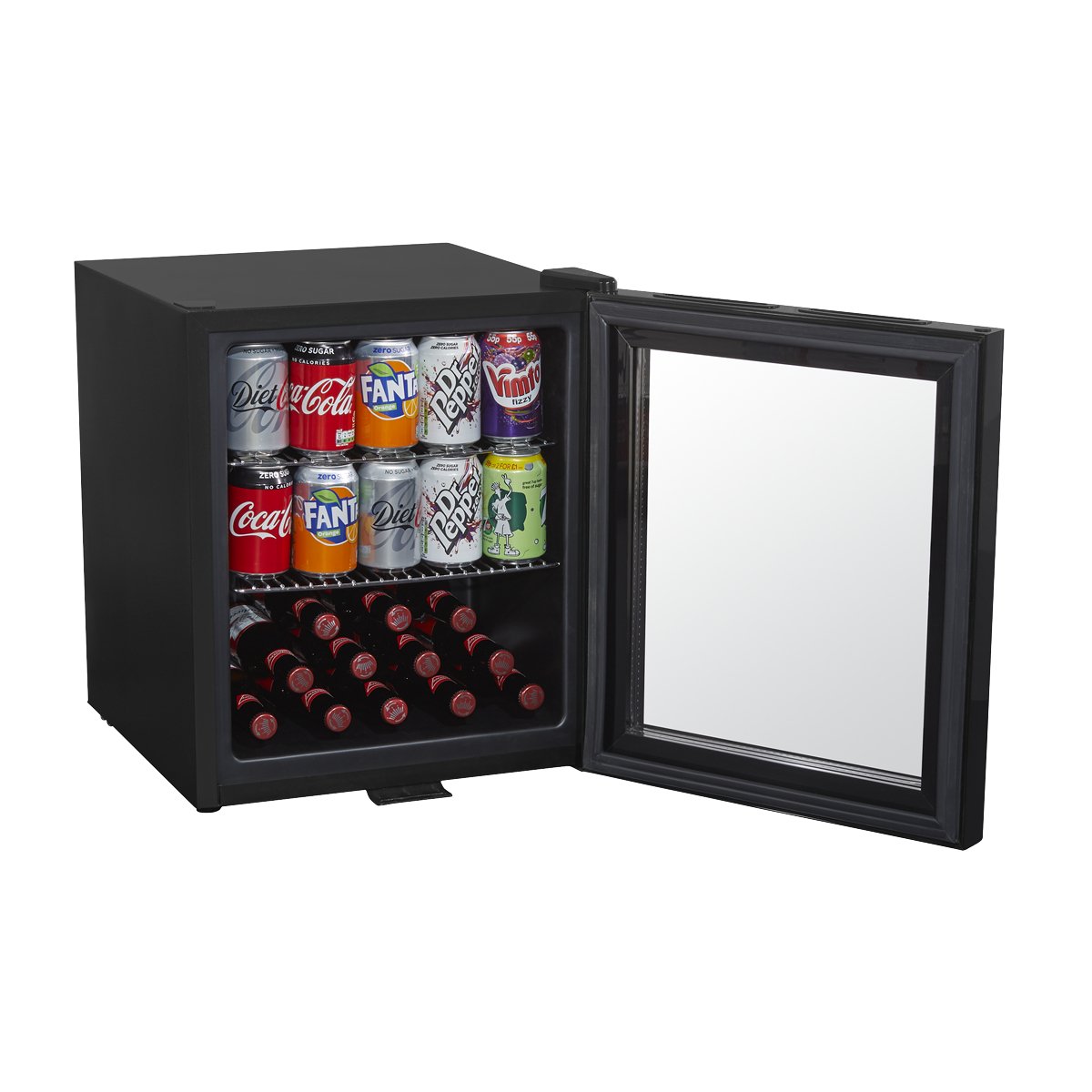 Baridi DH12 50L Tabletop Beer & Drinks Mini Fridge with Light 3 - 10°C - Black & Glass - McCormickTools