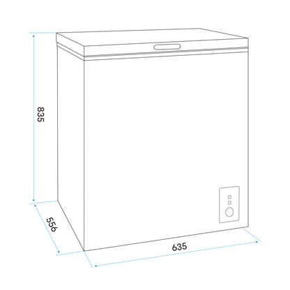 Baridi DH120 Freestanding Chest Freezer 142L Capacity - 12 to - 24°C Adjustable Thermostat White