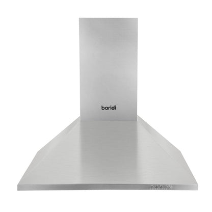 Baridi DH126 60cm Chimney Style Cooker Hood with Carbon Filters Stainless Steel