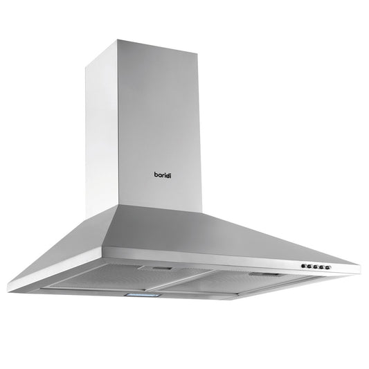 Baridi DH126 60cm Chimney Style Cooker Hood with Carbon Filters Stainless Steel