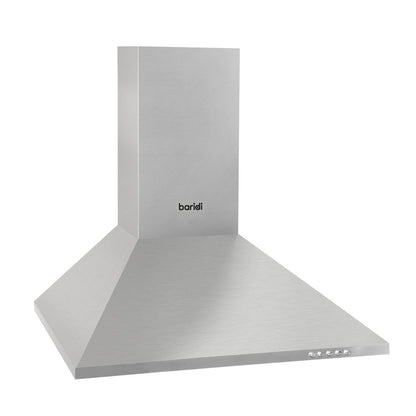 Baridi DH126 60cm Chimney Style Cooker Hood with Carbon Filters Stainless Steel