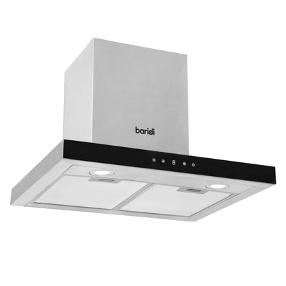 Baridi DH130 60cm T - Shape Chimney Cooker Hood with Carbon Filters Stainless Steel