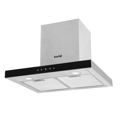 Baridi DH130 60cm T - Shape Chimney Cooker Hood with Carbon Filters Stainless Steel