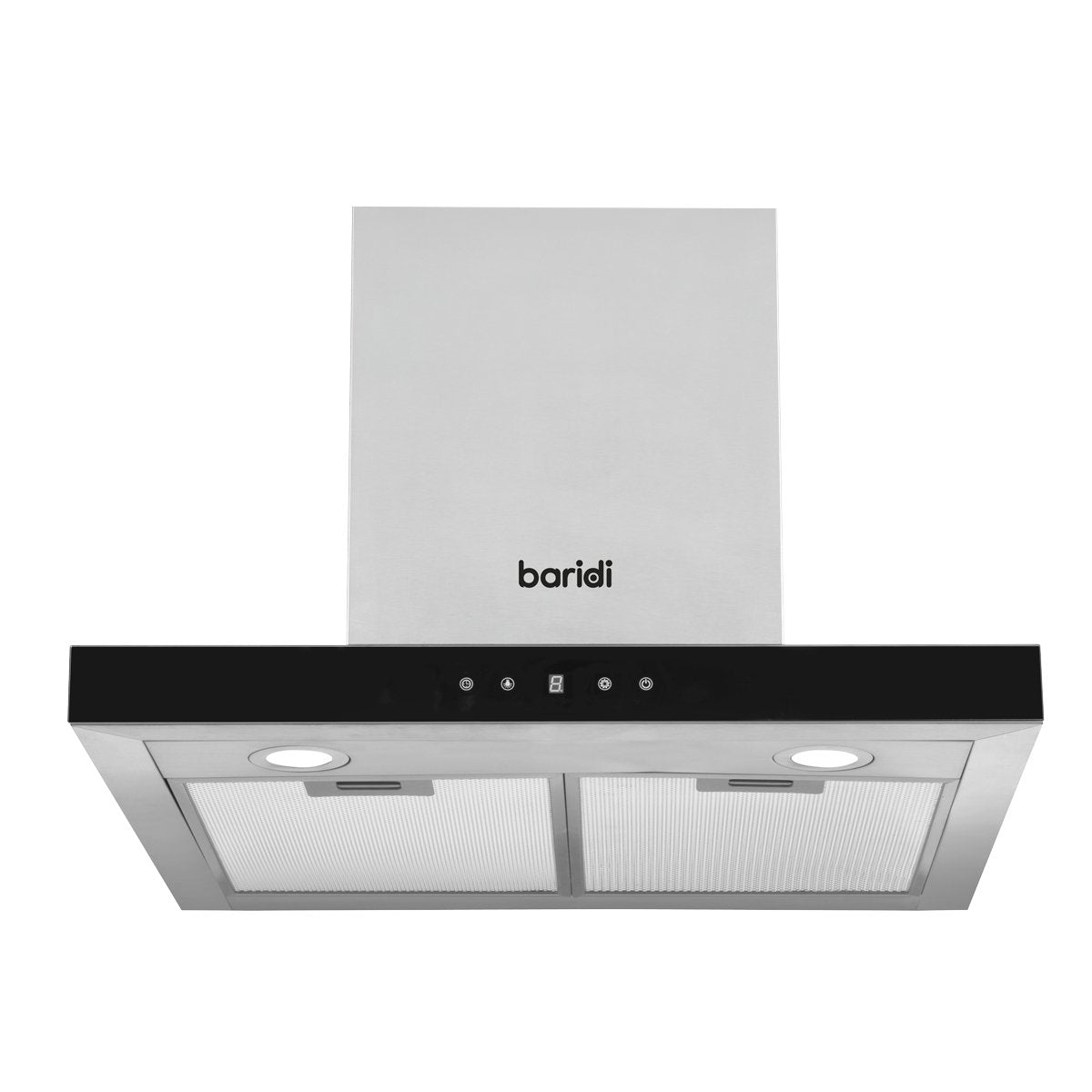 Baridi DH130 60cm T - Shape Chimney Cooker Hood with Carbon Filters Stainless Steel