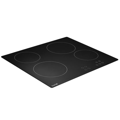 Baridi DH131 60cm Built - In Ceramic Hob 4 Cooking Zones Black Glass 6000W with Touch Controls Timer - McCormickTools