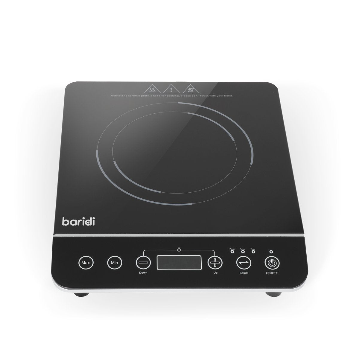 Baridi DH145 Induction Hob: Single Zone with 13A Plug 10 Power Settings 200W - 2000W Touch Controls 3 - Hour Timer Function Child Lock Black - McCormickTools