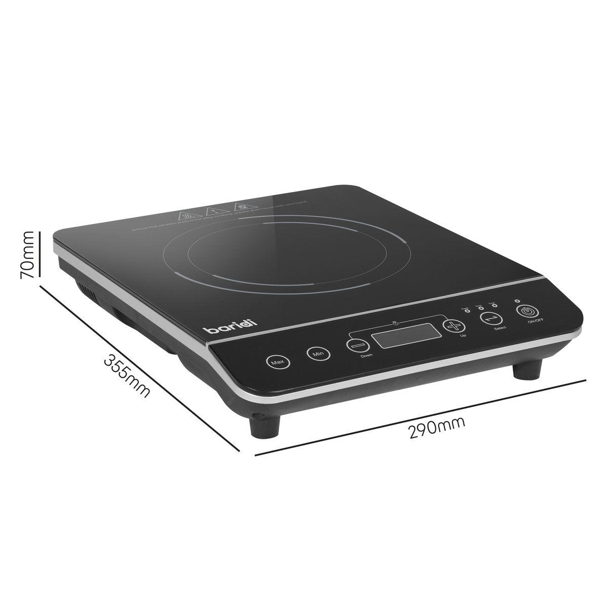 Baridi DH145 Induction Hob: Single Zone with 13A Plug 10 Power Settings 200W - 2000W Touch Controls 3 - Hour Timer Function Child Lock Black - McCormickTools