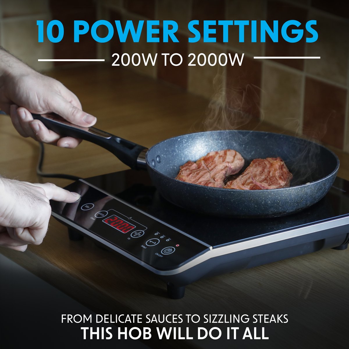 Baridi DH145 Induction Hob: Single Zone with 13A Plug 10 Power Settings 200W - 2000W Touch Controls 3 - Hour Timer Function Child Lock Black - McCormickTools