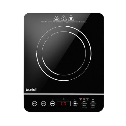 Baridi DH145 Induction Hob: Single Zone with 13A Plug 10 Power Settings 200W - 2000W Touch Controls 3 - Hour Timer Function Child Lock Black - McCormickTools