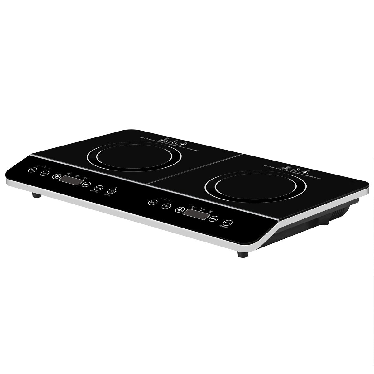 Baridi DH146 Portable Induction Hob: Two Zone Cooktop with 13A Plug 2800W 10 Power Settings Touch Controls 3 - Hour Timer Function Child Safety Lock Black - McCormickTools