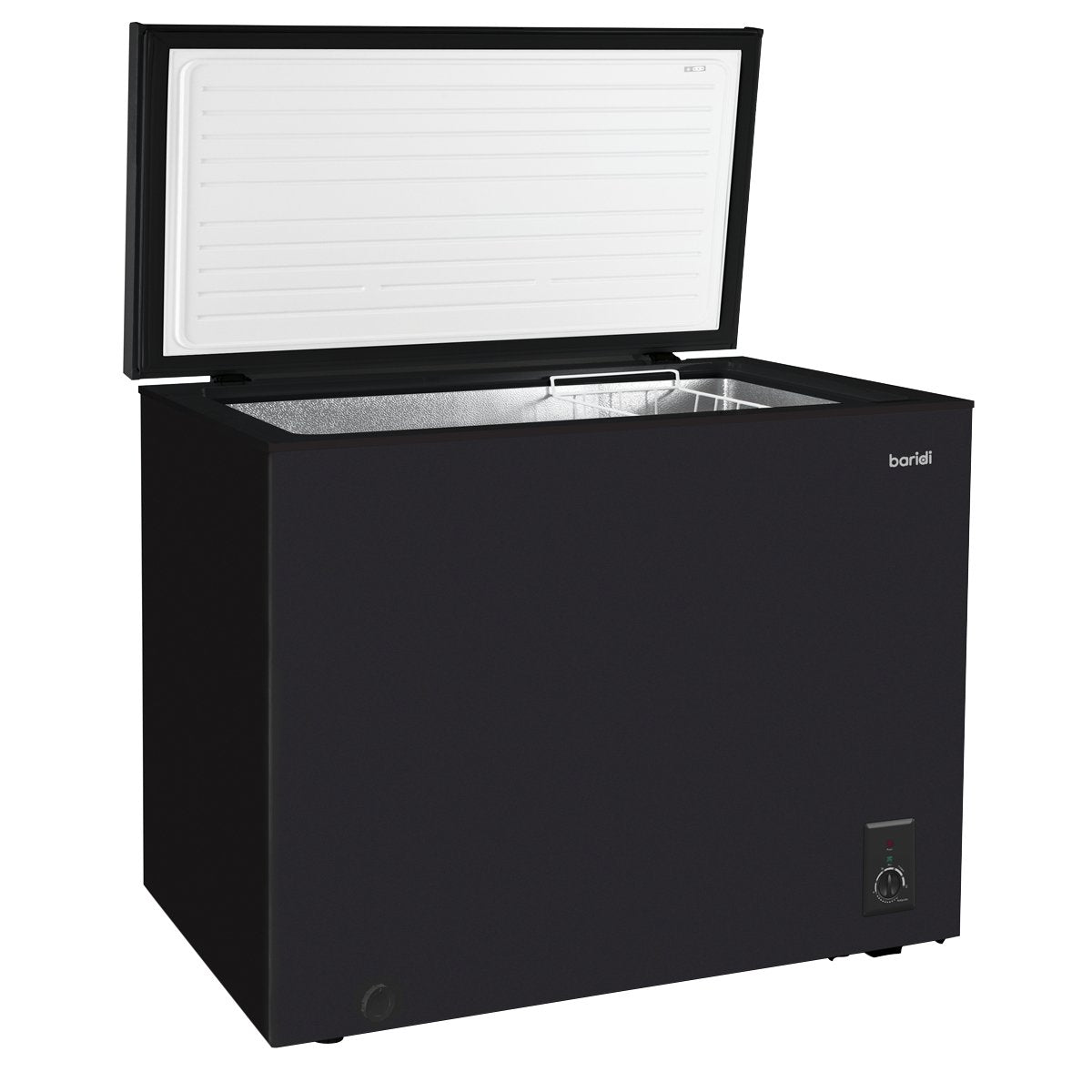 Baridi DH151 Freestanding Chest Freezer 199L Capacity Garages and Outbuilding Safe - 12 to - 24°C Adjustable Thermostat with Refrigeration Mode Black