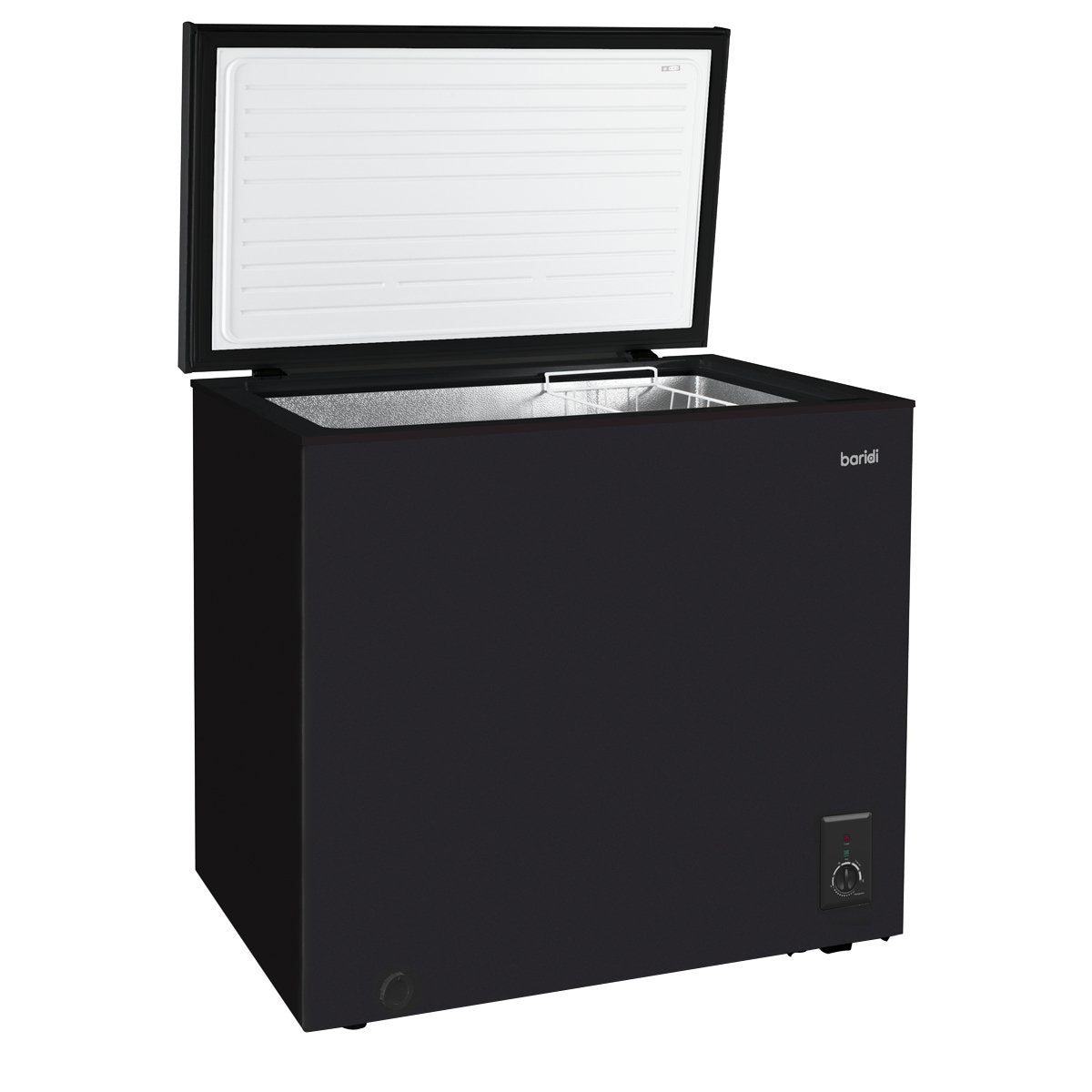 Baridi DH152 Freestanding Chest Freezer 142L Capacity Garages and Outbuilding Safe - 12 to - 24°C Adjustable Thermostat with Refrigeration Mode Black - McCormickTools