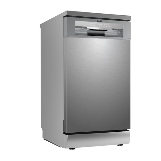 Baridi DH166 Slimline Freestanding Dishwasher 45cm Wide with 10 Place Settings 8 Programs & 5 Functions LED Display Silver - McCormickTools