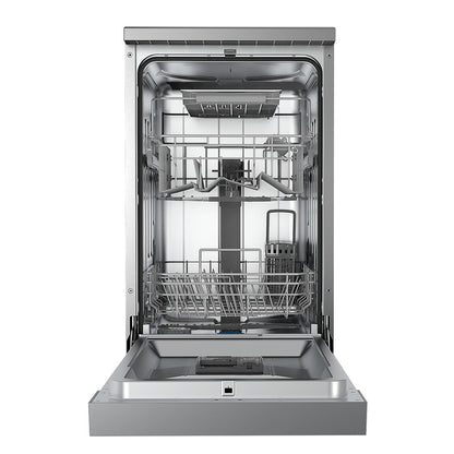 Baridi DH166 Slimline Freestanding Dishwasher 45cm Wide with 10 Place Settings 8 Programs & 5 Functions LED Display Silver - McCormickTools