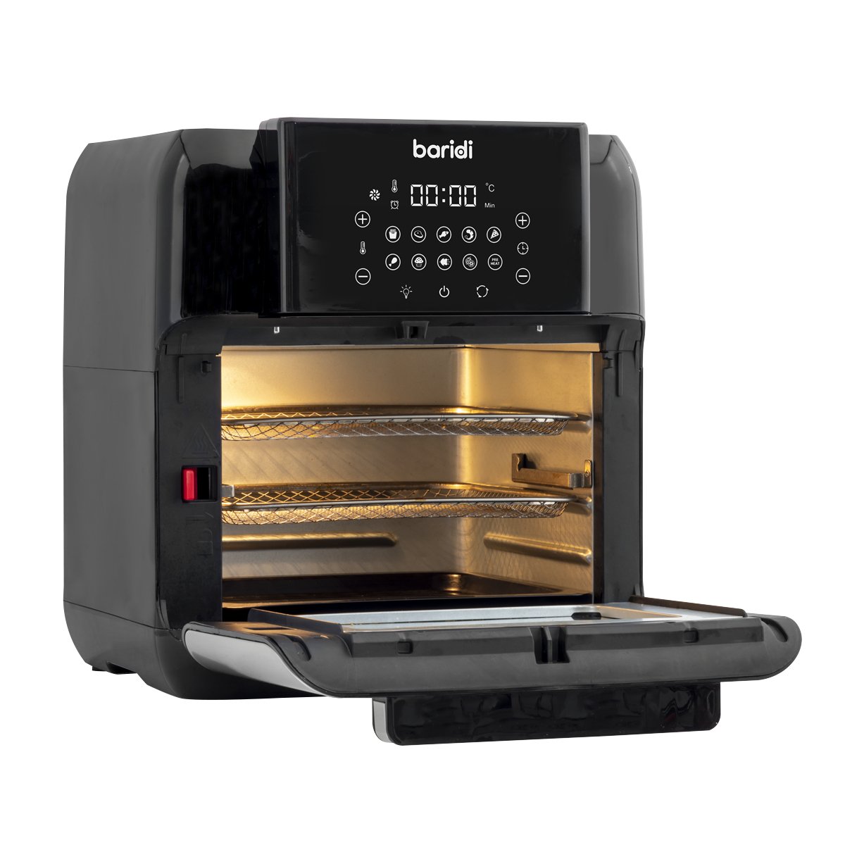 Baridi DH170 Air Fryer & Rotisserie 10 Preset Programs 1500W 12L Black & Silver - McCormickTools