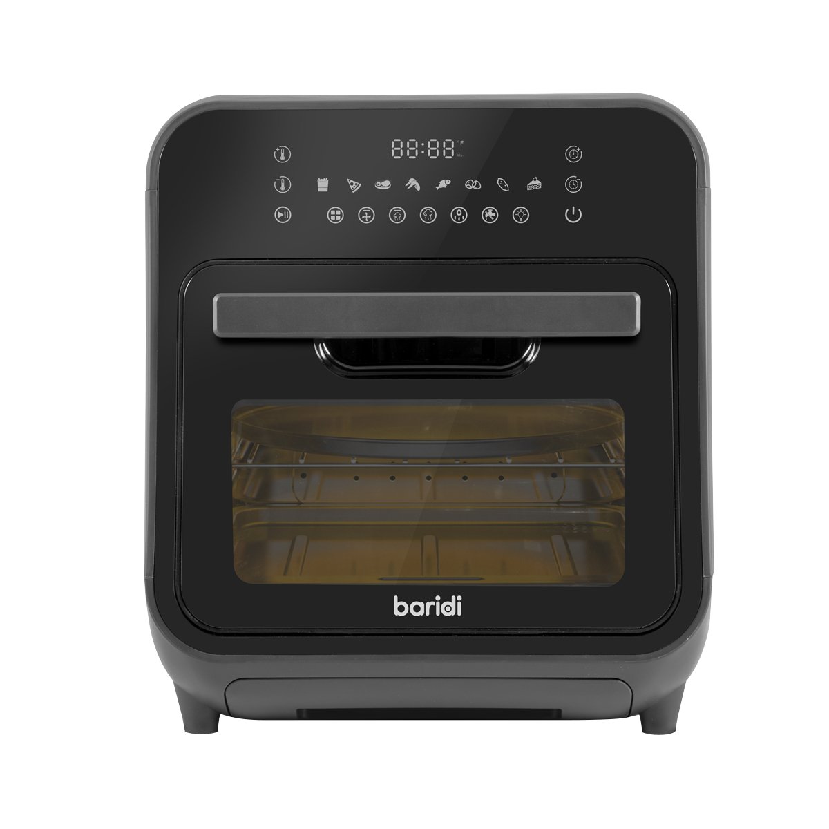 Baridi DH171 Steam Air Fryer Oven Self - Cleaning 8 Preset Programs 1635W 15L Black - McCormickTools