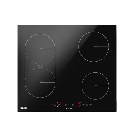 Baridi DH178 60cm Built - In Induction Hob with Bridge Zone 4 Cooking Zones 2800W Boost Function 9 Power Levels Touch Control & Timer - McCormickTools