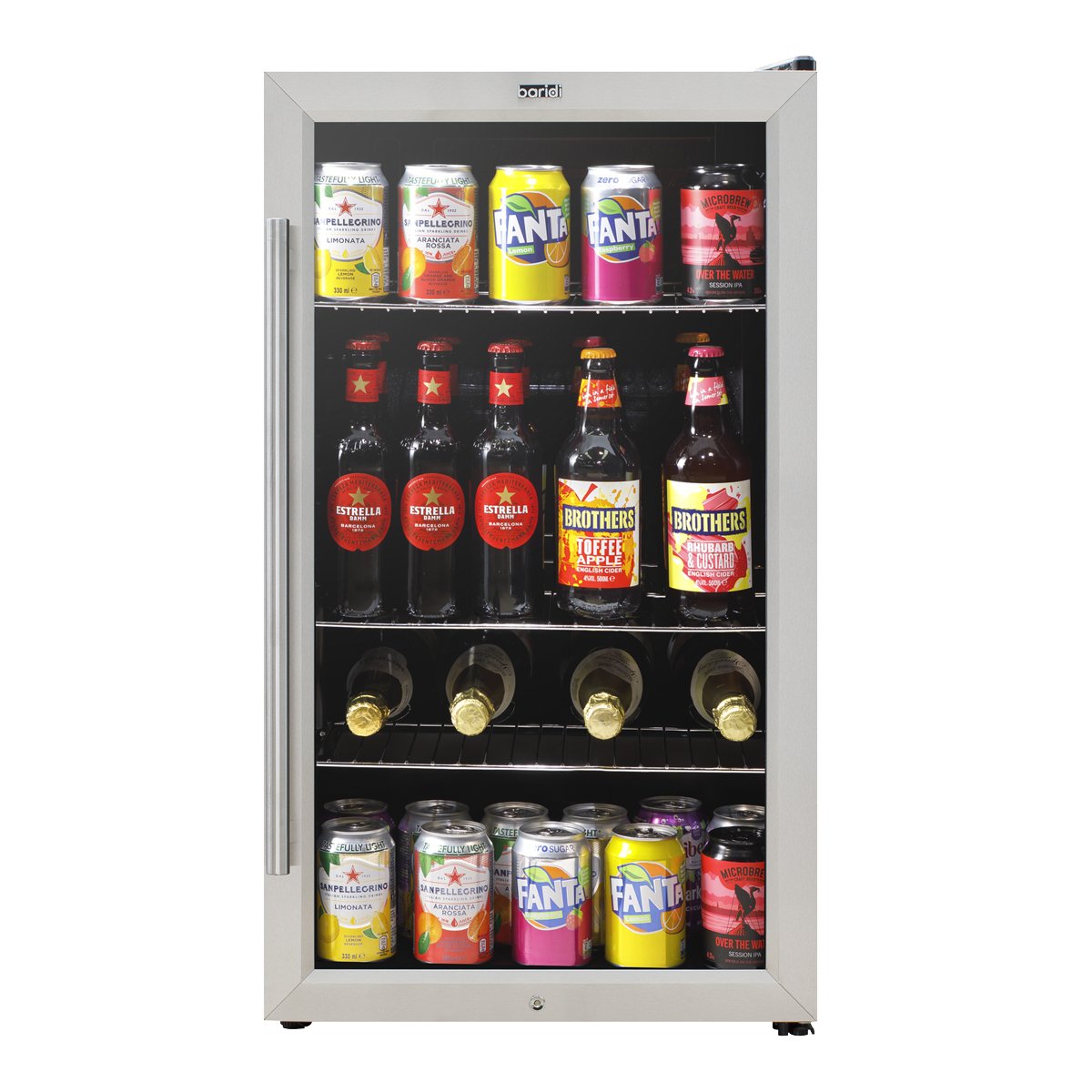 Baridi DH31 Under Counter Wine/Drink/Beverage Cooler/Fridge Built - In Thermostat Energy Class E 85 Litre - Stainless Steel - McCormickTools