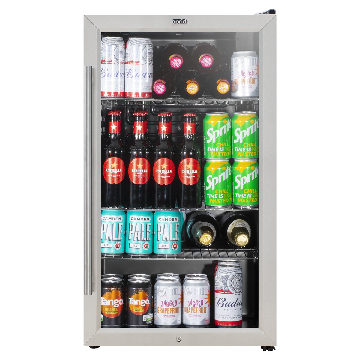 Baridi DH31 Under Counter Wine/Drink/Beverage Cooler/Fridge Built - In Thermostat Energy Class E 85 Litre - Stainless Steel - McCormickTools