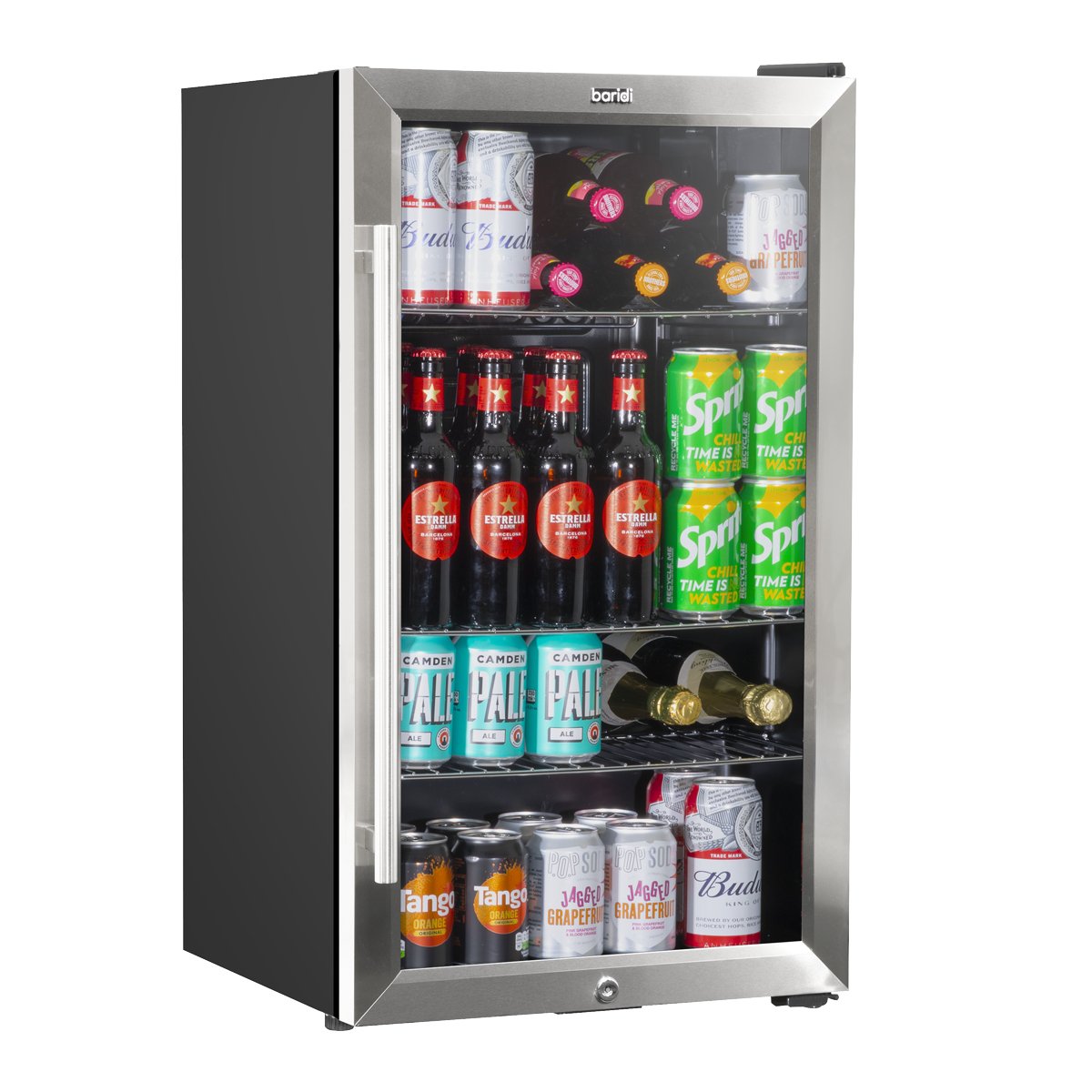 Baridi DH31 Under Counter Wine/Drink/Beverage Cooler/Fridge Built - In Thermostat Energy Class E 85 Litre - Stainless Steel - McCormickTools