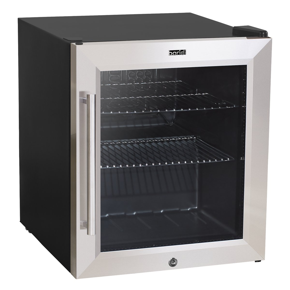 Baridi DH75 50L Tabletop Drinks Fridge Mini Beer Cooler Glass Door Stainless Steel