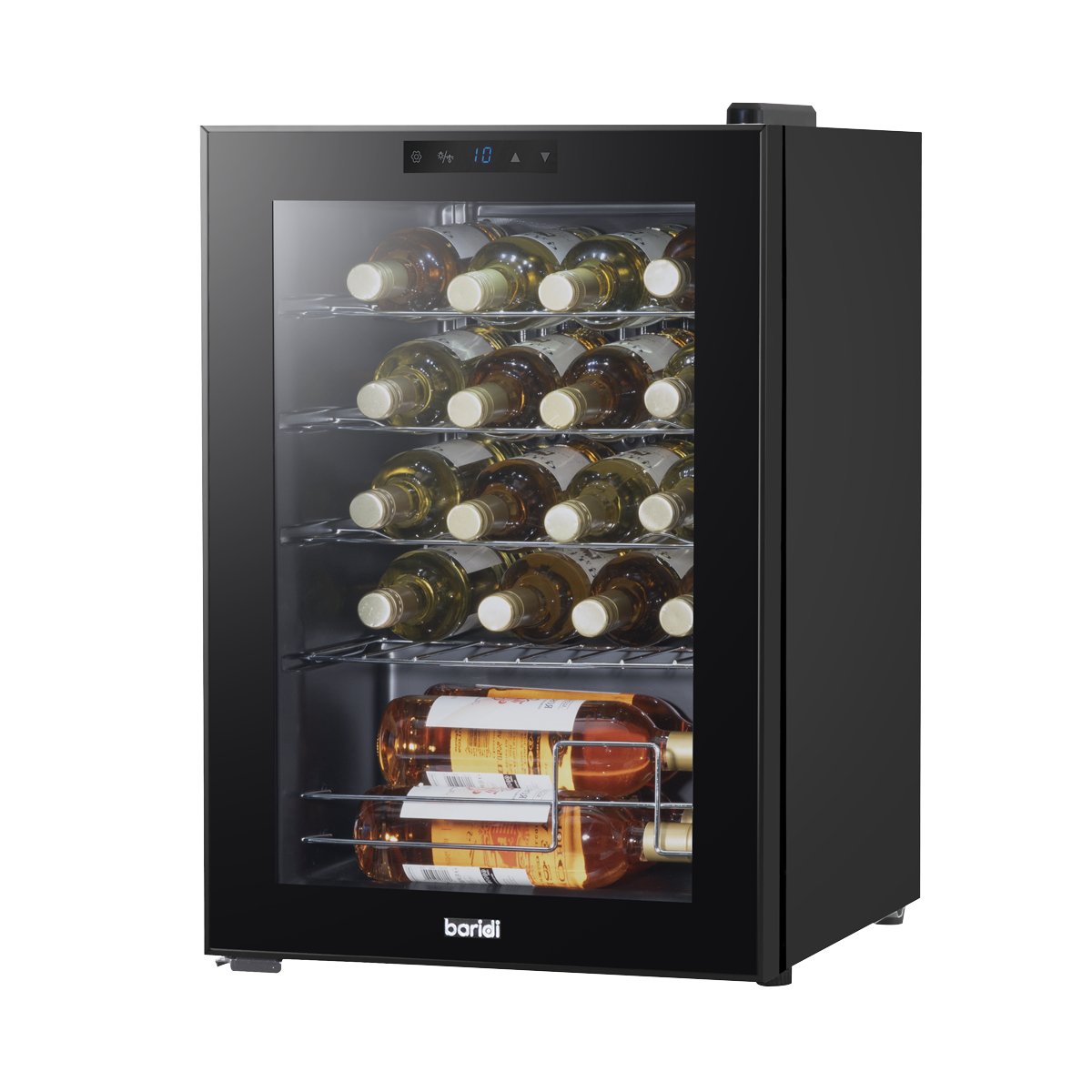 Baridi DH8 Wine Cooler/Fridge Digital Touchscreen Controls LED Light 20 Bottle - Black - McCormickTools