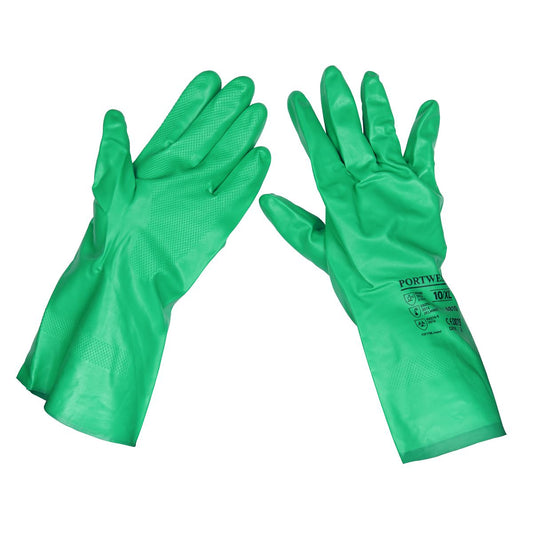 Sealey SSP34 Nitrile Gauntlets for use with Thinners 330mm Cuffed Pair