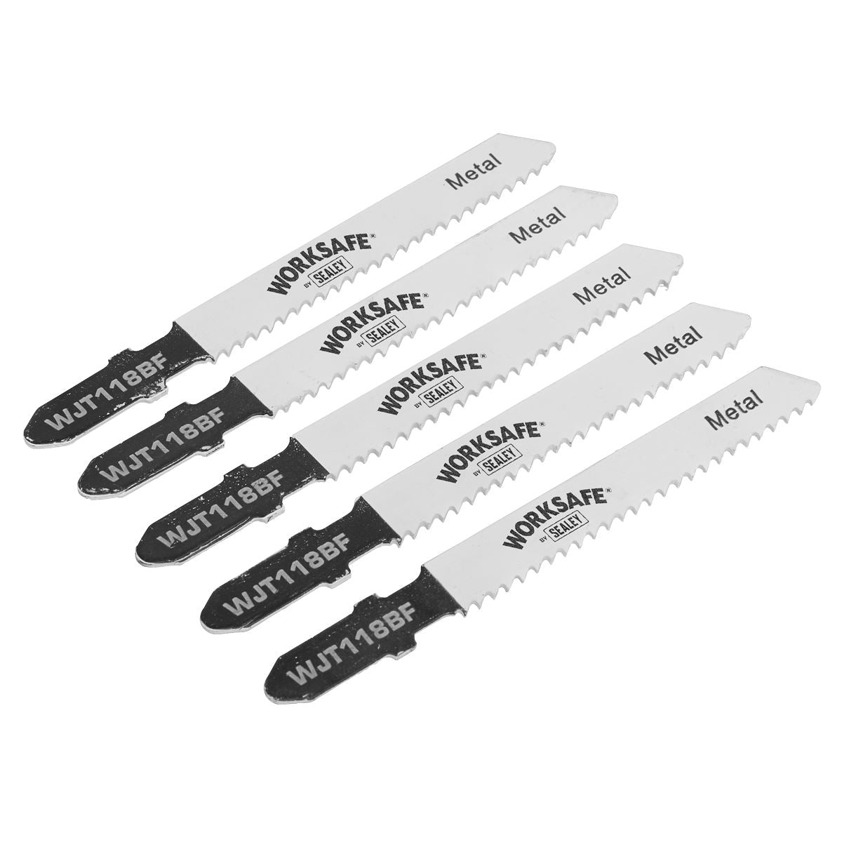 Sealey WJT118BF Jigsaw Blade Metal 55mm 12tpi - Pack of 5