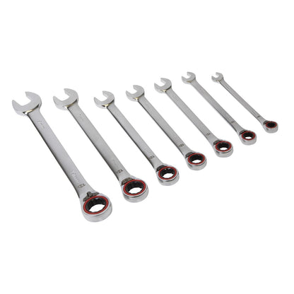 Sealey AK63945 Reversible Ratchet Combination Spanner Set 7pc Metric Premier Platinum