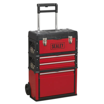 Sealey AP548 Mobile Steel/Composite Toolbox - 3 Compartment