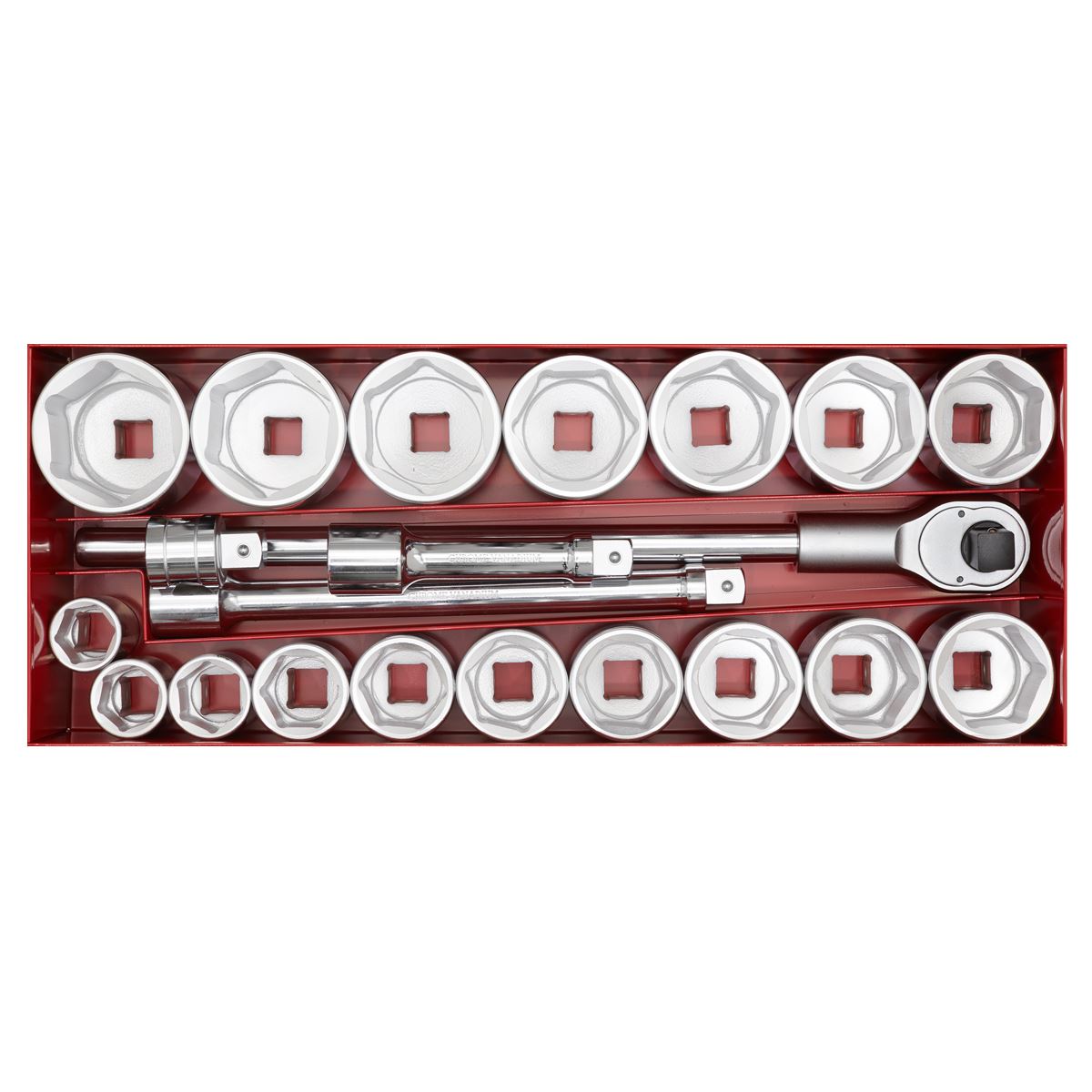 Sealey AK261 Socket Set 22pc 1"Sq Drive 6pt WallDrive® Metric