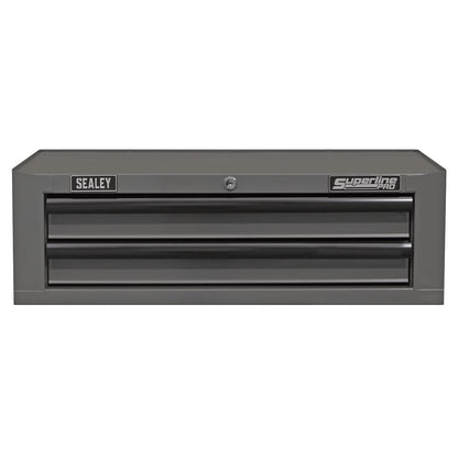 Sealey AP26029TG Mid-Box Tool Chest 2 Drawer with Ball-Bearing Slides - Grey/Black