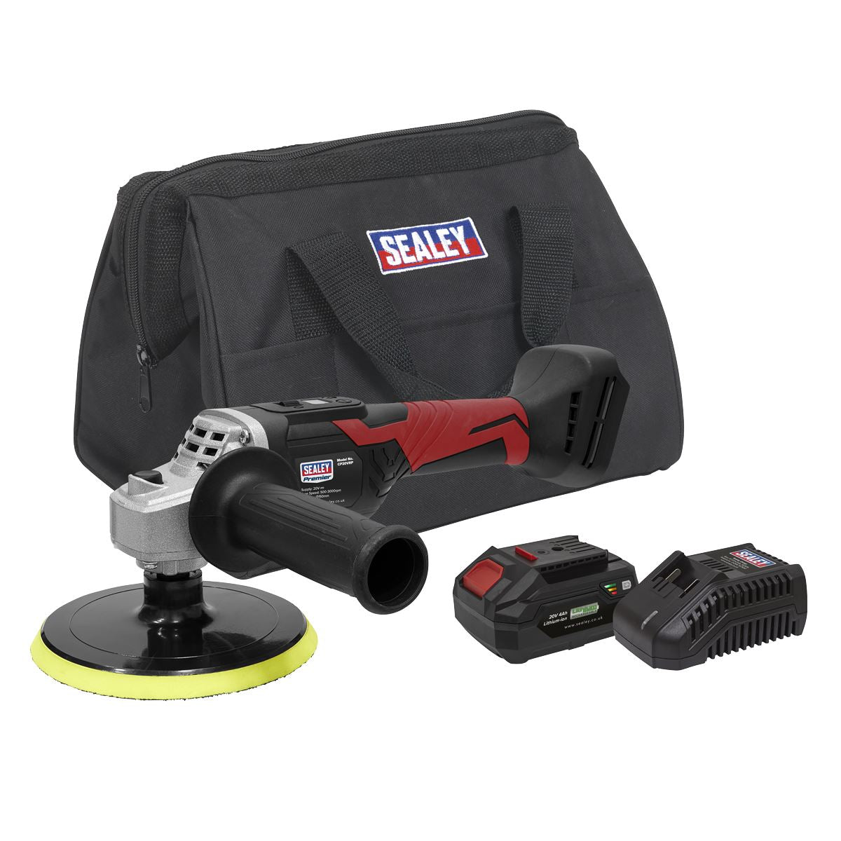 Sealey CP20VRPKIT Cordless Rotary Polisher Kit 20V 4Ah SV20 Series Ø150mm