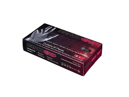 Box 50 Draco Gip Extra Thick 6mil Black Nitrile Disposable Gloves