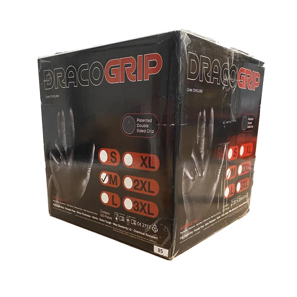 Box 50 Draco Gip Extra Thick 6mil Black Nitrile Disposable Gloves