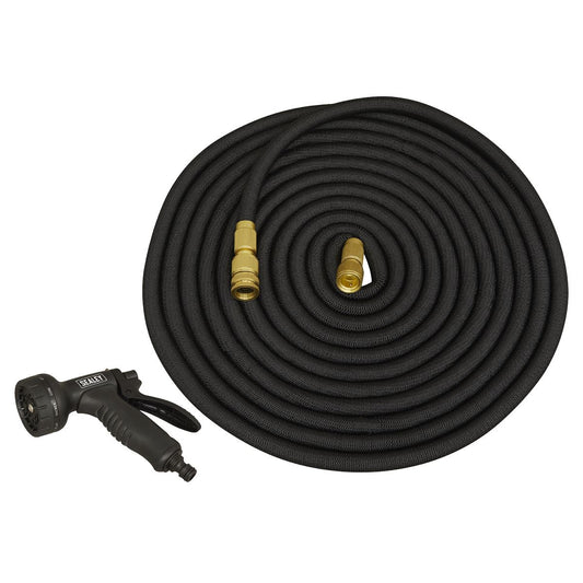 Sealey GH30E Ø17mm Expandable Garden Hose Black 30m Premium