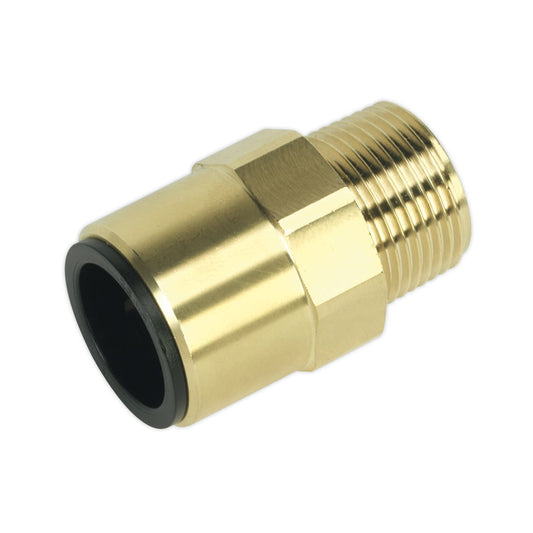 Sealey CAS22BSA Straight Adaptor 22mm x 3/4"BSPT Brass (John Guest Speedfit® - MM012206N)