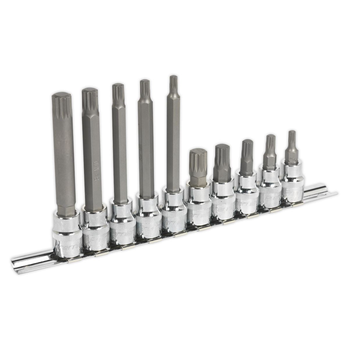 Sealey AK6216 Spline Socket Bit Set 10pc 3/8"Sq Drive