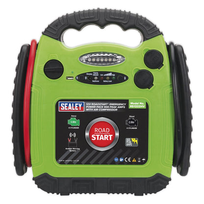 Sealey RS1322HV RoadStart® Emergency Jump Starter with Air Compressor 12V 900 Peak Amps