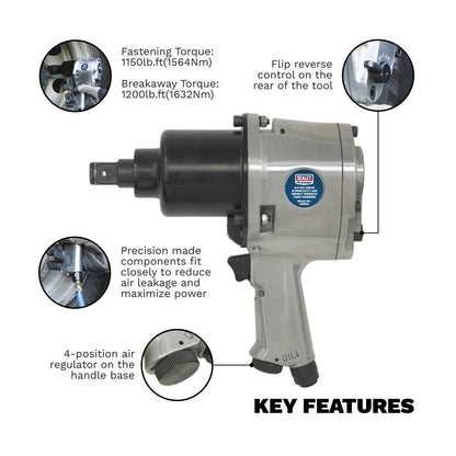 Sealey SA604 Air Impact Wrench 3/4"Sq Drive Super-Duty Heavy - Twin Hammer